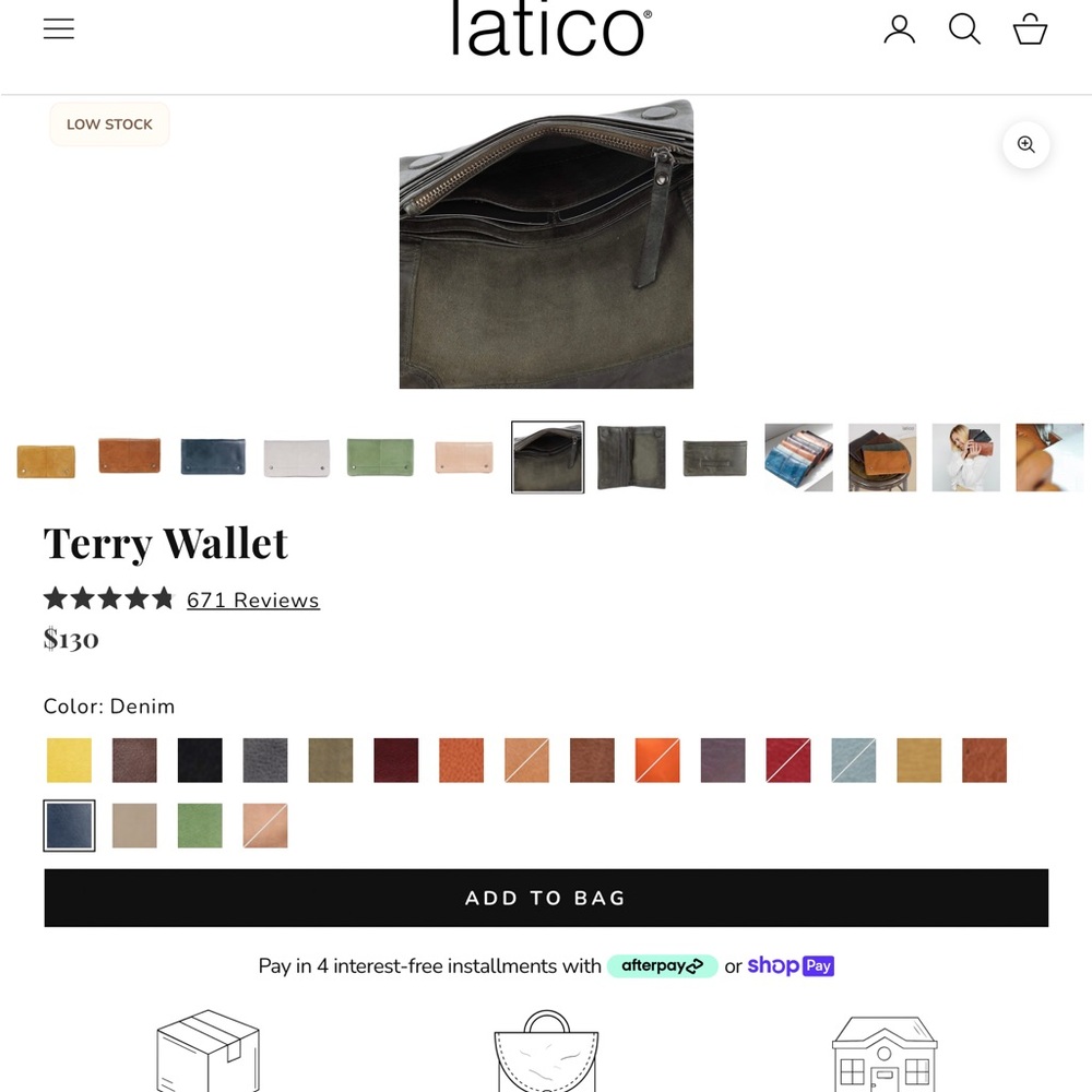 Latico Cognac Leather Terry Wallet - Picture 5 of 7